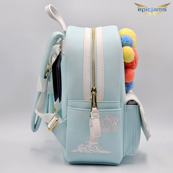Loungefly Disney Pixar Up Floating House Pom Pom Blue Mini Backpack Bag New - Picture 4 of 7